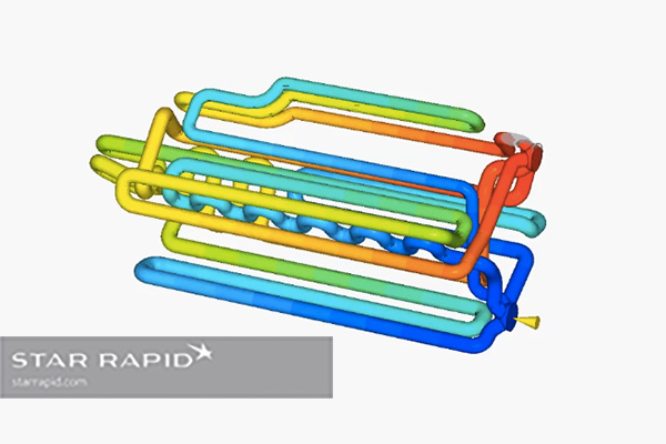 Mold flow analysis of Star Rapid 3D printed conformally cooled mold.