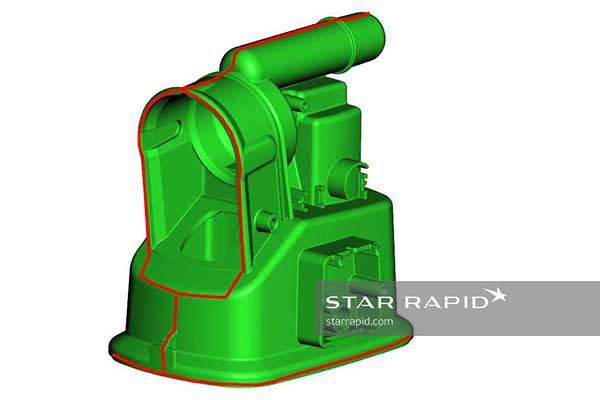 Parting line CAD image, nedap case study